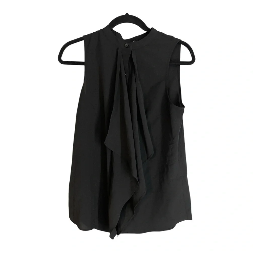 Banana Republic Black Sleeveless  Button Down Top Short Sleeve - Picture 5 of 6